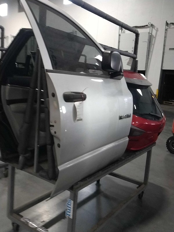 2008 Dodge 1500 Pickup Front Right Door Silver, Used, 116K Miles, OEM Part