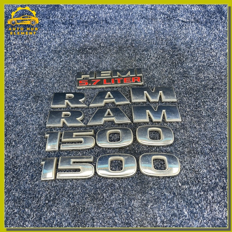 2013-2018 RAM 1500 HEMI 5.7L Emblem Badge Nameplate Set Chrome OEM68302528AA
