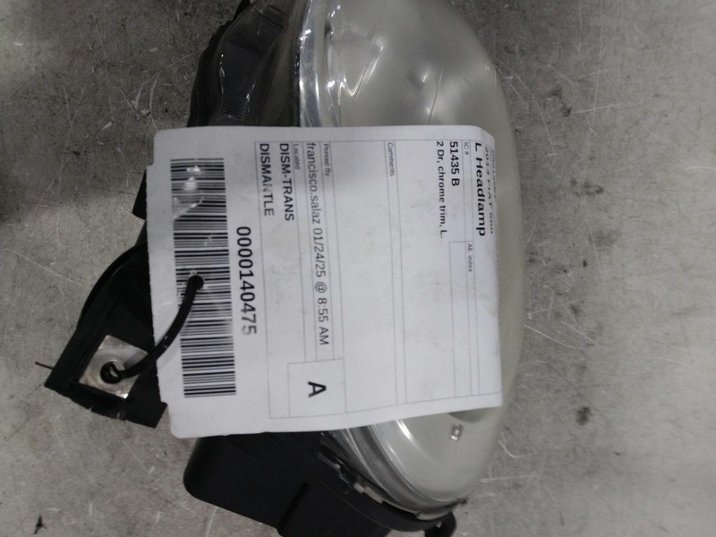 2014 FIAT 500 Left Headlight Assembly - Used, HAZING ON LENS, 99000 Miles