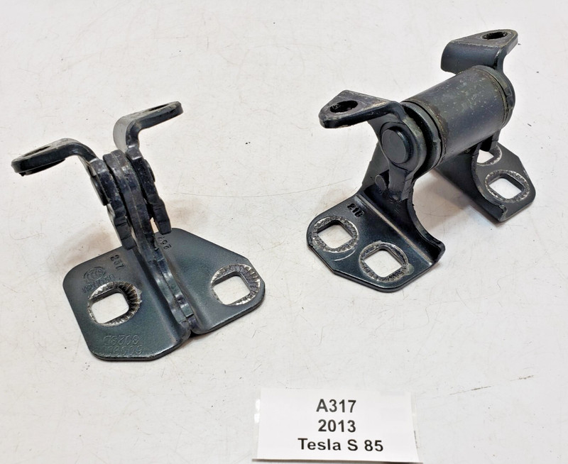 ✅ 12-20 OEM Tesla Model S Front Right Passenger Door Hinge Upper Lower Green SET