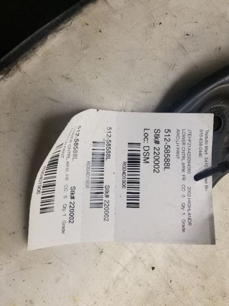 01-03 TOYOTA HIGHLANDER FRONT LEFT DRIVER SIDE LOWER CONTROL ARM