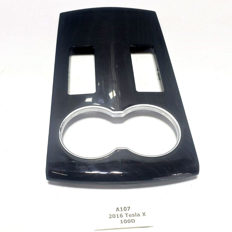 ✅ 2012-2020 OEM Tesla Model X S Center Console Armrest Trim Wood Ash Burl Black