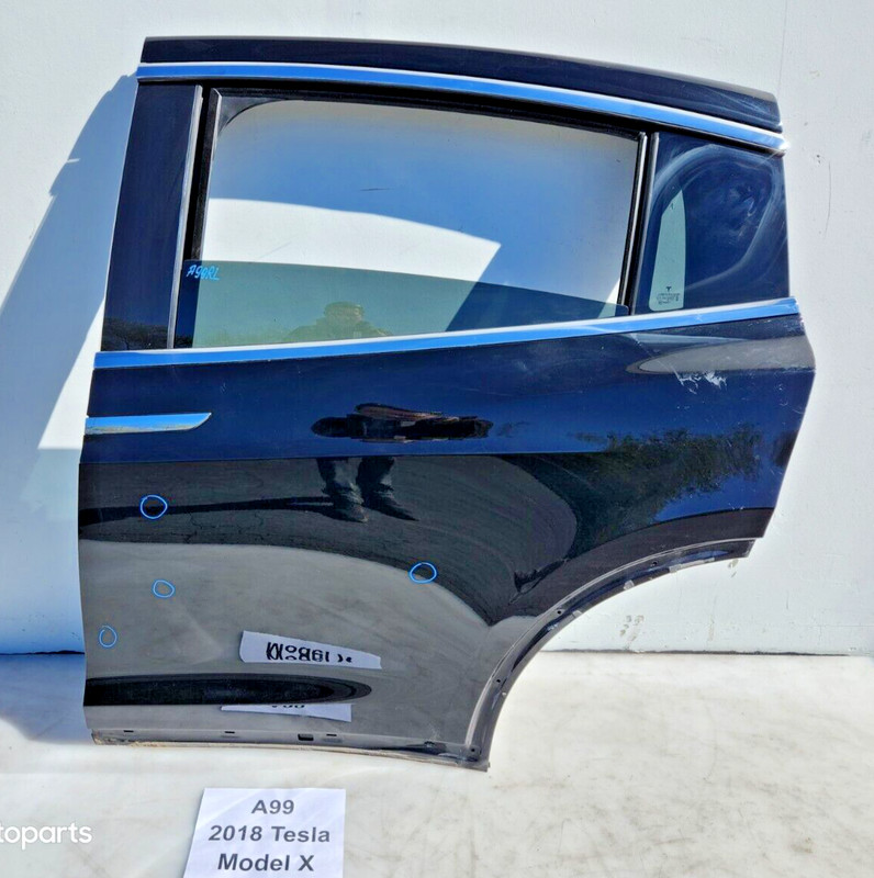 ✅ 2016-2020 OEM Tesla Model X Rear Left Driver Door Shell Black PBSB NOTE*