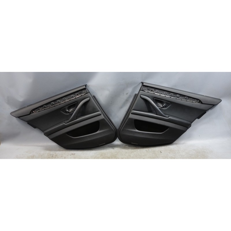 11-16 BMW F10 5-Series Rear Door Card Trim Panels Black Napa Leather OEM
