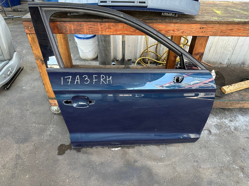 15-20 Audi A3 S3 Sedan FRONT RIGHT PASSENGER SIDE DOOR SHELL Blue B9B9 OEM