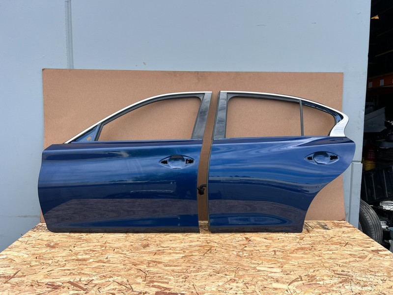 INFINITI Q50 2014-2024 OEM FRONT & REAR LEFT DRIVER DOOR SHELL ASSEMBLY (BLUE)