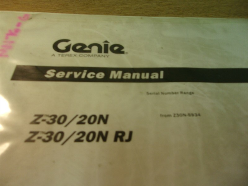 Genie Service Manual Z-30/20N RJ 106373 Rev. B *FREE SHIPPING*