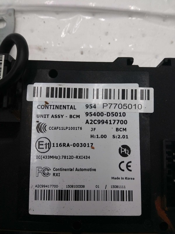 2016 KIA Optima Ignition Control Module OEM 95400D5010 111K Miles