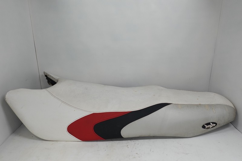 2004 Kawasaki STX-15F OEM Red/White Seat Saddle Ass'y Recovered (BLACK TIP)
