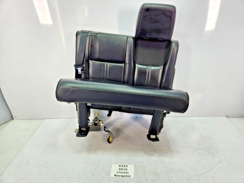 ✅ 15-17 OEM Lincoln Navigator Rear Left Driver Side 2nd Black Leather Seat Assy