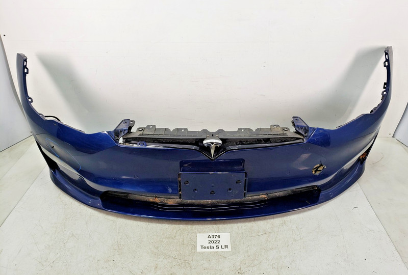 ✅ 21-23 OEM Tesla Model S Front Bumper Cover Panel Blue PPSB W/ Fog Light *