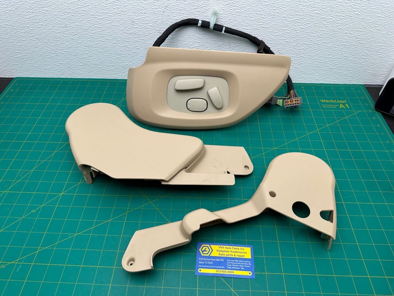 09-11 JAGUAR XF XFR X250 FRONT RIGHT SEAT PLASTIC TRIM COVER SET W/ SWITCH OEM