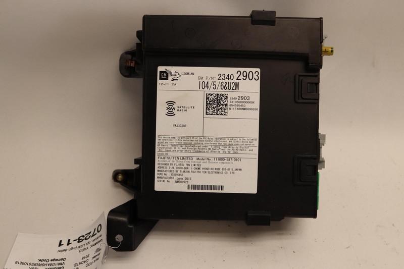 2016 CADILLAC ATS AUDIO EQUIPMENT RADIO SATELLITE RECEIVER CONTROL UNIT OEM