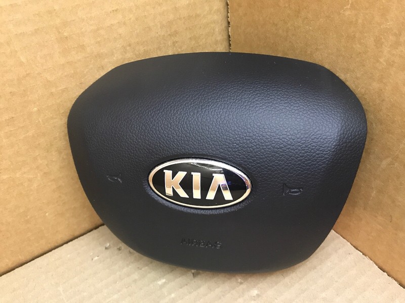 2012-2016 KIA RIO LEFT SIDE DRIVER STEERING WHEEL AIRBAG AIR BAG BLACK 2 PLUGS