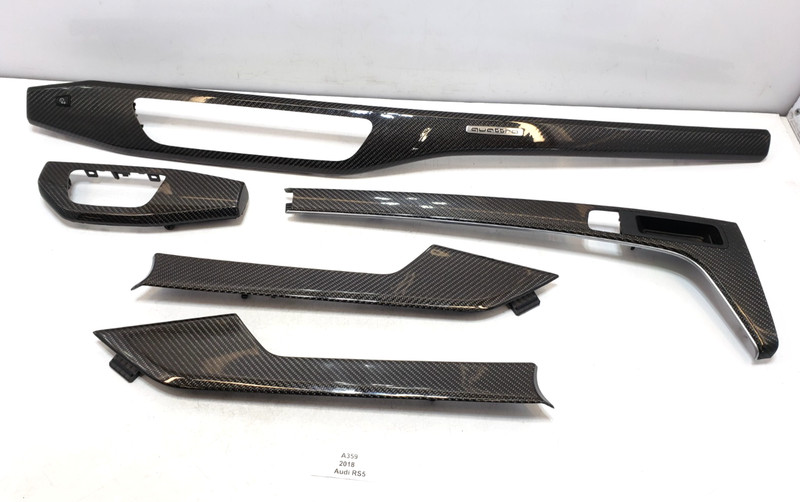 ✅ 18-24 OEM Audi RS5 S5 Front Dashboard Door Trim Panel Carbon Fiber SET