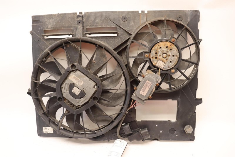 2003-2010 PORSCHE CAYENNE ENGINE RADIATOR COOLING FAN DOUBLE MOTOR SHROUD OEM