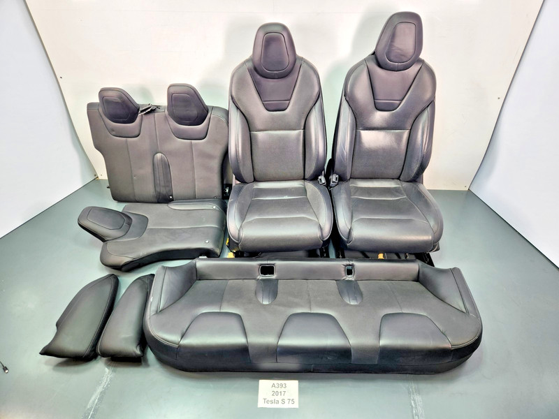✅16-20 OEM Tesla Model S Front Rear Driver Passenger Seat Black Leather SET *