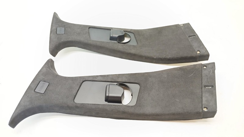 SUEDE 09-15 JAGUAR XF XFR RIGHT LEFT B PILLAR ALCANTARA LEATHER BLACK OEM 020123