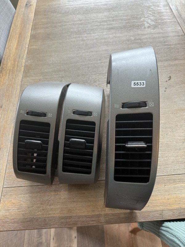 2004-2009 Toyota Prius Silver Dash A/C Heat Air Vents Trim Bezel Panel Set of 3