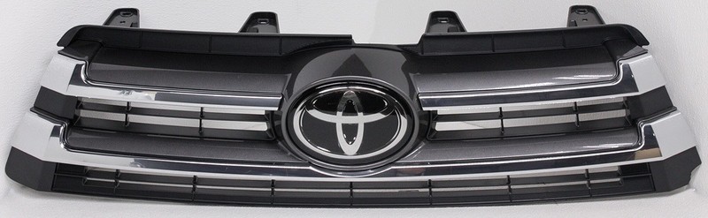 OEM Grille For Toyota Highlander Medium Gray with Chrome Bar Trim 53101-0E240