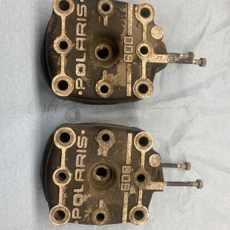 (2) 1984 - 1987 Polaris Indy 600 CYLINDER HEADS Snowmobile Vintage
