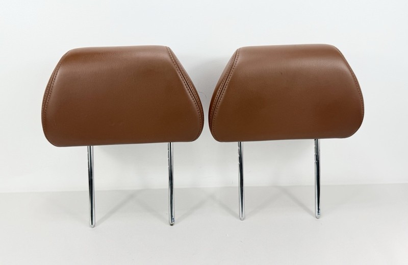 2007-2009 Saturn Aura Front Seat Headrests Pair Brown Leather LH RH OEM Set