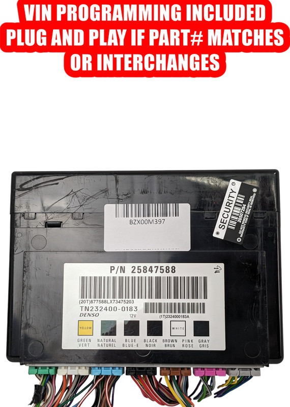 2007-2014 GM Body Control Module Programmed To Your VIN BCM 25847588