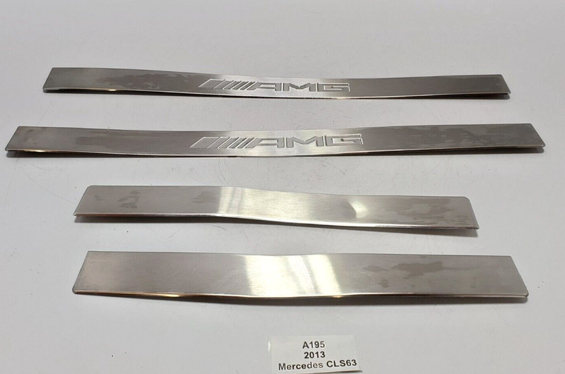 ✅ 12-18 OEM Mercedes W218 CLS63 AMG Front Rear Door Sill Scuff Plate Trim SET*