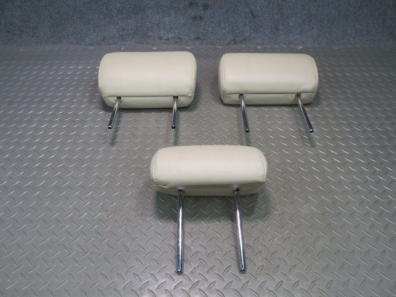 03-07 LEXUS LX470 REAR LEFT CENTER RIGHT 2ND ROW SEAT LEATHER HEADREST SET OF 3
