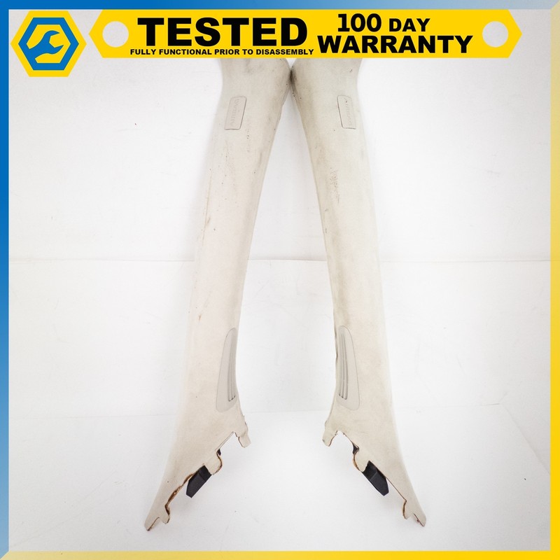 10-19 JAGUAR XJ XJL LWB FRONT LEFT & RIGHT SIDE A PILLAR TRIM PANEL SUEDE SET OE