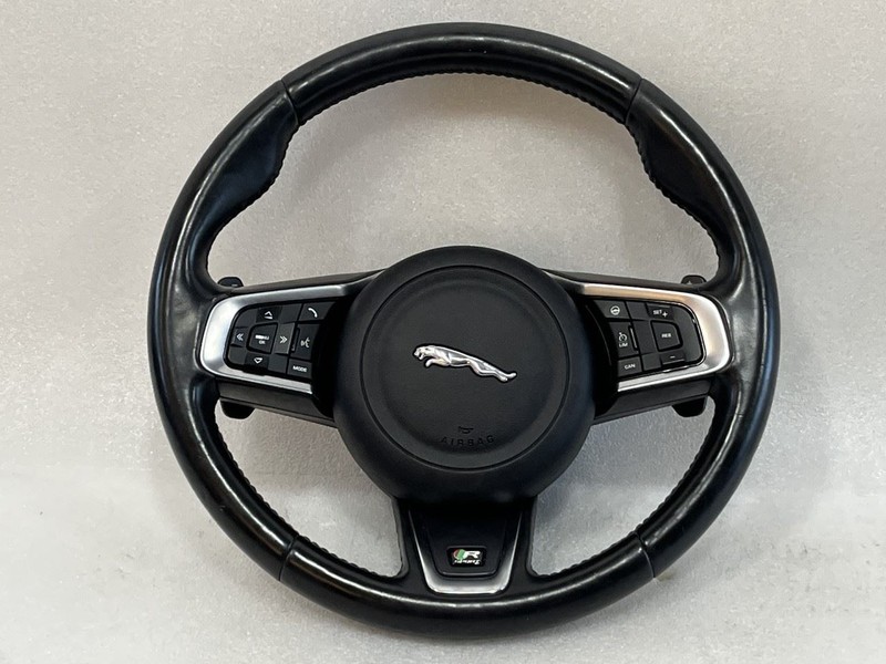 2016 2017 2018 2019 JAGUAR XF XFR STEERING WHEEL ASSEMBLY HEATED BLACK R-SPORT
