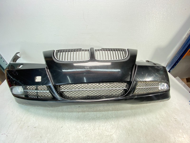 06-08 BMW E90 3 Series Front Bumper Cover Panel Assembly w/ Grills Black 475 OEM