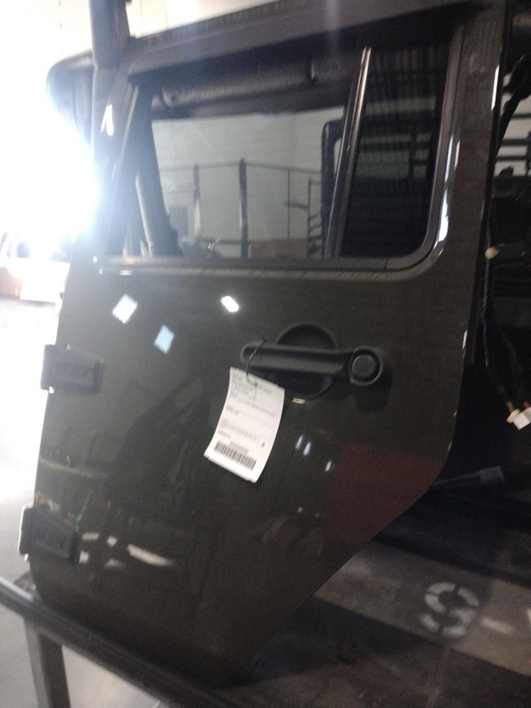 2015 Jeep Wrangler Left Rear Door Green OEM 200578 Good Condition 101K Miles