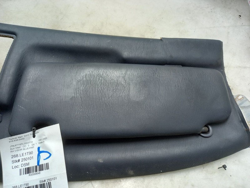90 LEXUS LS400 PASSENGER RIGHT SUN VISOR BLUE-FA85