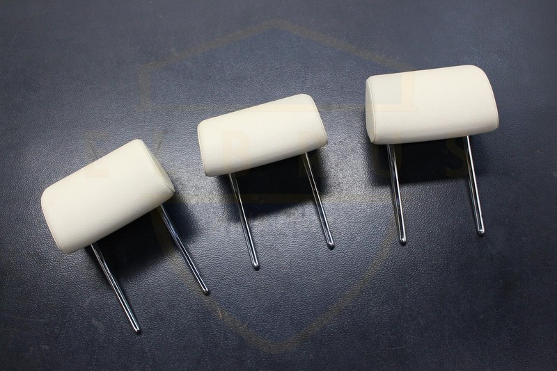 VW TOUAREG 11 12 13 14 15 16 17 REAR SEAT HEADREST SET BEIGE LEATHERETTE OEM