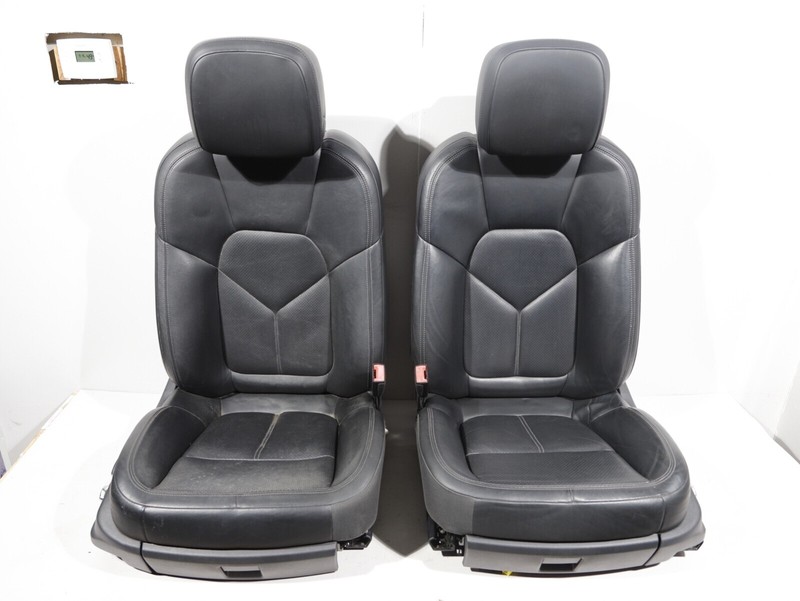 2015-2018 Porsche Macan S Front Left & Right Seat Assembly Black Pair OEM