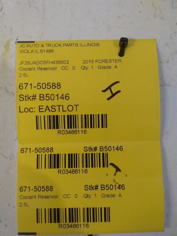 Coolant Reservoir Fits 14-18 FORESTER 3486116