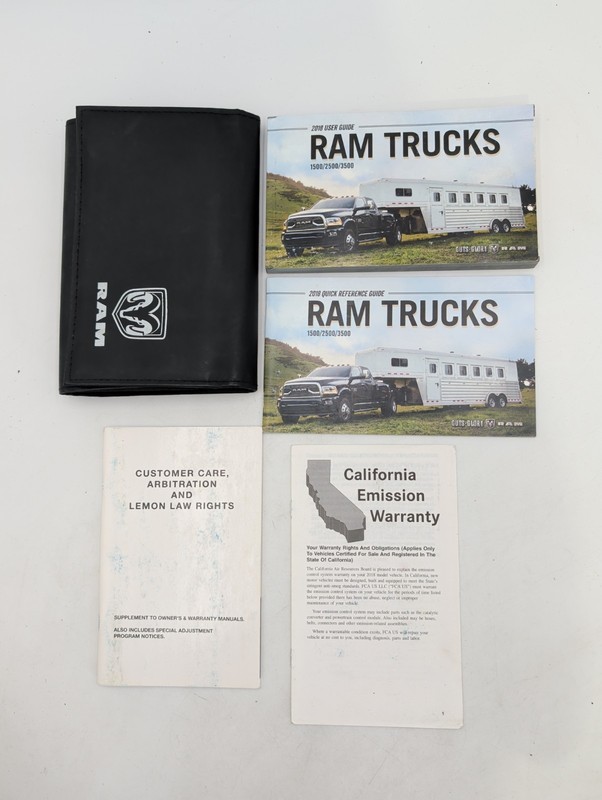 2018 Dodge RAM TRUCKS 1500/2500/3500 Owners Manual Quick Reference Guide W/ Case