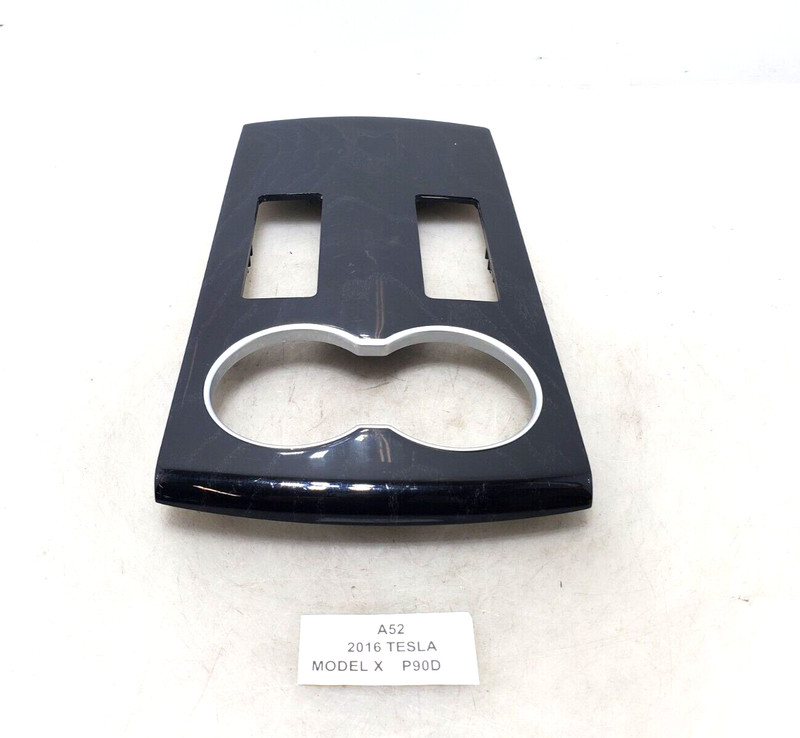 ✅ 16-20 OEM Tesla Model X Center Console Armrest Wood Trim Cover Ash Burl Black