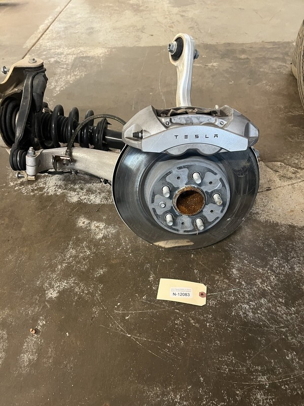 17-23 Tesla M3 Front Left Knuckle Disc Rotor Wheel Hub & Brake Caliper 12083 S12