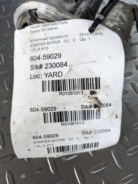 Starter Motor ID 361002E120 Fits 14-16 FORTE 1081013