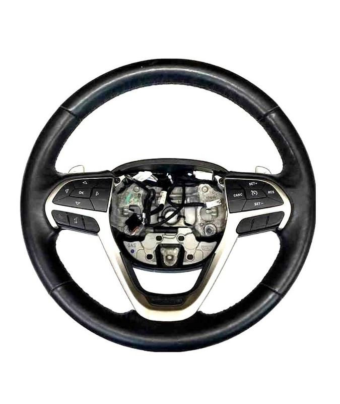 Jeep Grand Cherokee steering wheel 2014 2020 black leather assy OEM 5QV28DX9AB