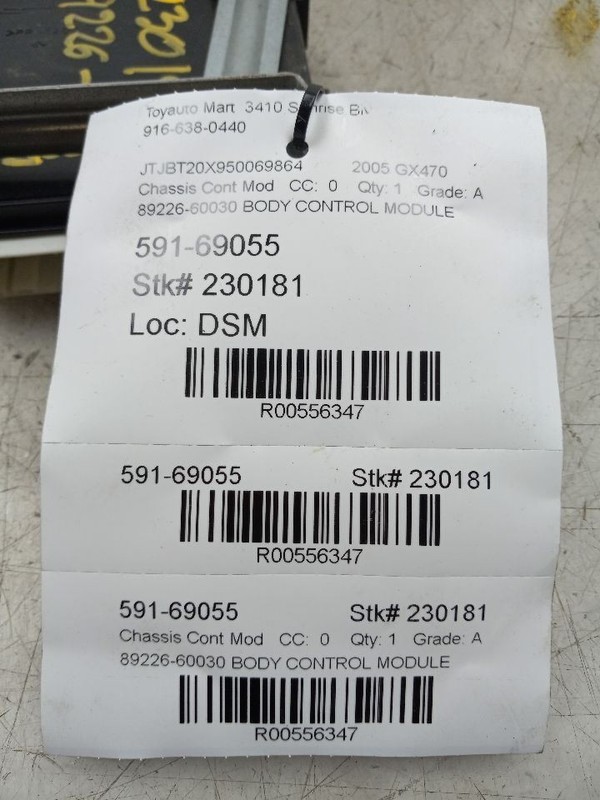 Chassis ECM Multiplex Network Body Control Fits 03-09 LEXUS GX470 556347