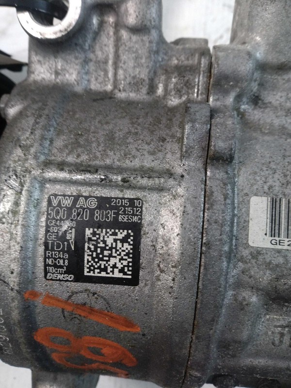 2016 Audi A3 A/C Compressor OEM 5Q0820803 105k Miles Black