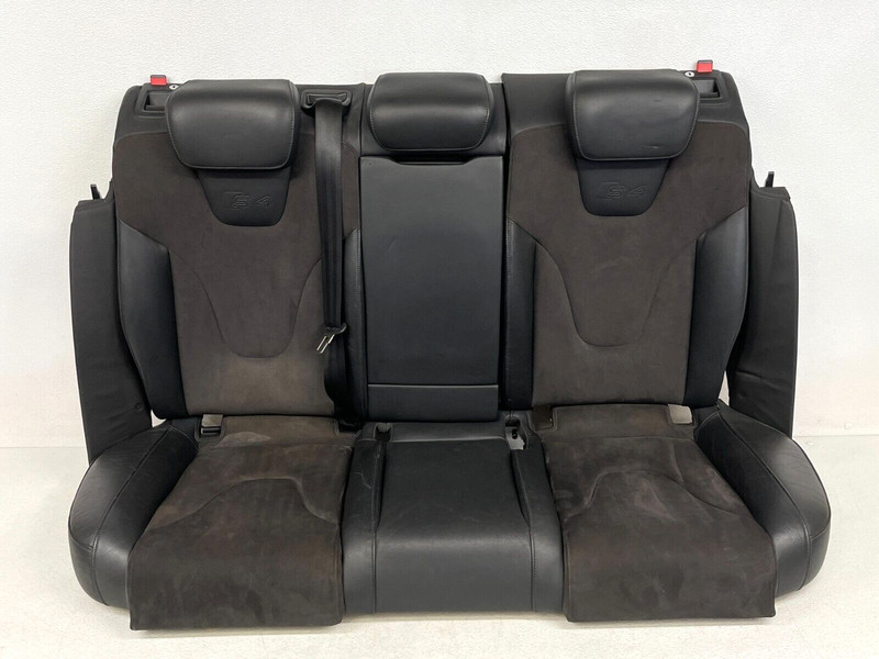 ⭐ 2010-2012 AUDI S4 COMPLETE REAR SEAT HEADREST BLACK LEATHER SUEDE OEM LOT2369