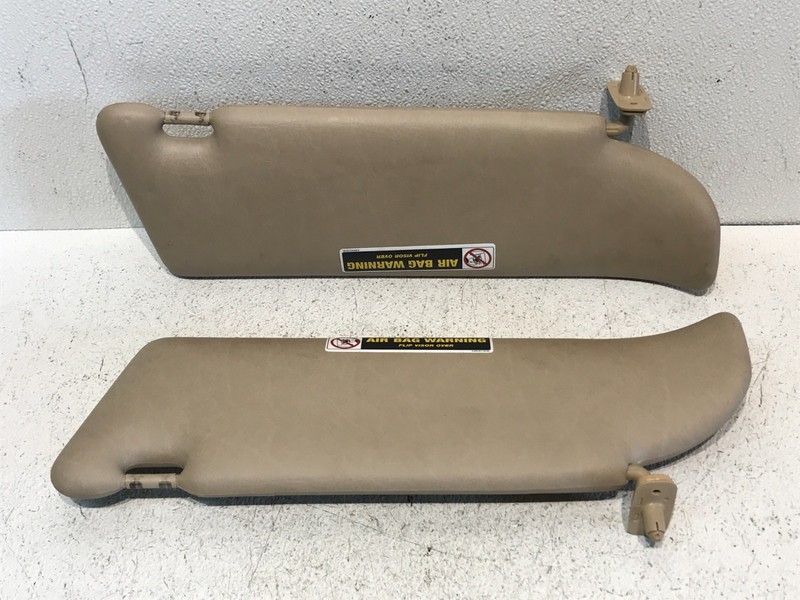1998-99 Mercedes W140 S500 Sun Visor Illuminated Left & Right Beige OEM Pair