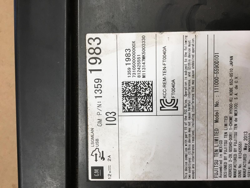 2014 SILVERADO 1500 radio receiver 13591983 OEM 14