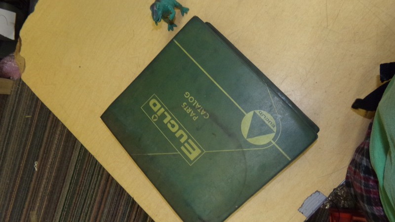 Euclid Manual Parts Catalog First 4 Pages are Missing *FREE SHIPPING*