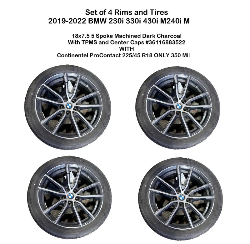 NICE Set of 4 BMW 18x7.5 Alloy Wheels with Continental ProContact 225/45 R18
