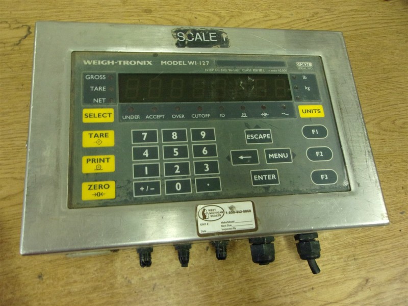 Weightronix W1-127 NTEP CC No 96-140 Class III/IIIL Scale *FREE SHIPPING*